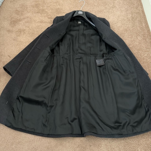 Elegant Cinzia Rocca Charcoal Grey Long Dress Coat, Overcoat Size 4 - Picture 12 of 15